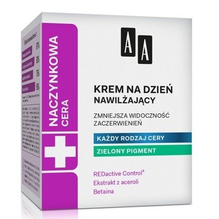 AA - Cera Naczynkowa - KREM nawilżający na dzień 50 ml. Najlepszy na zaczerwienienia i pajączki.