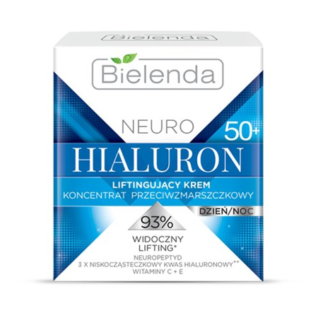 Bielenda - NEURO HIALURON - Liftingujący krem – koncentrat przeciwzmarszczkowy 50+, dzień/noc, 50 ml.