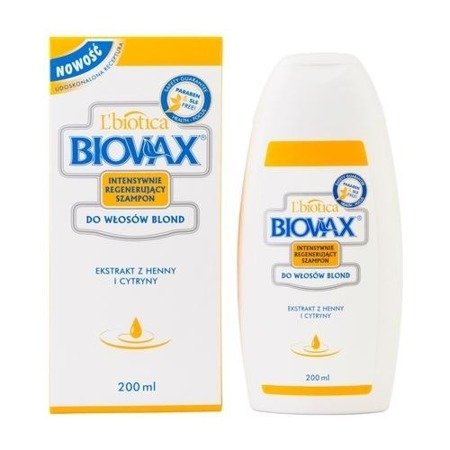 Biovax - SZAMPON intensywnie regenerująca do włosów blond, 200 ml.
