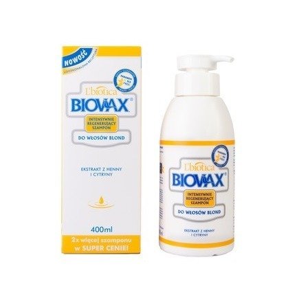 Biovax - SZAMPON intensywnie regenerująca do włosów blond, 400 ml.