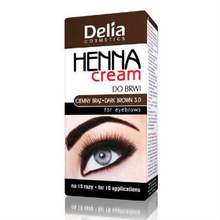 Delia - HENNA cream do brwi BRĄZOWA, 15+15 ml.