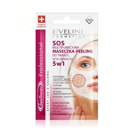 Eveline Face Therapy Professional - MASECZKA-PEELING do twarzy, szyi i dekoltu SOS 5w1, 7 ml.